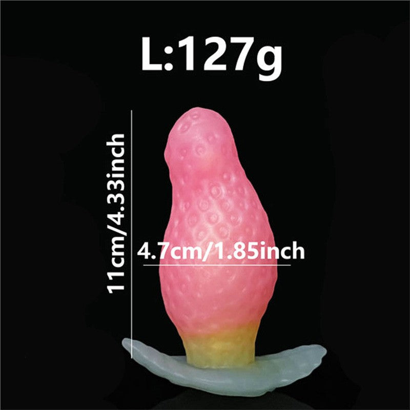 Strawberry butt plug pink silicone boat anchor plug