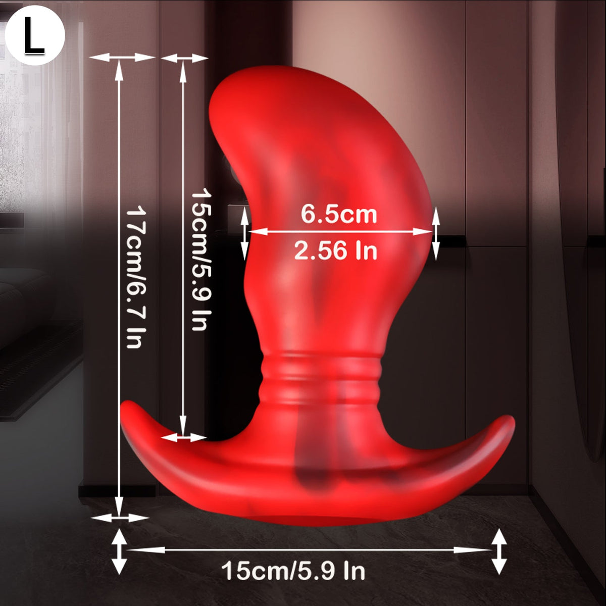 Red silicone ball large butt plug sets