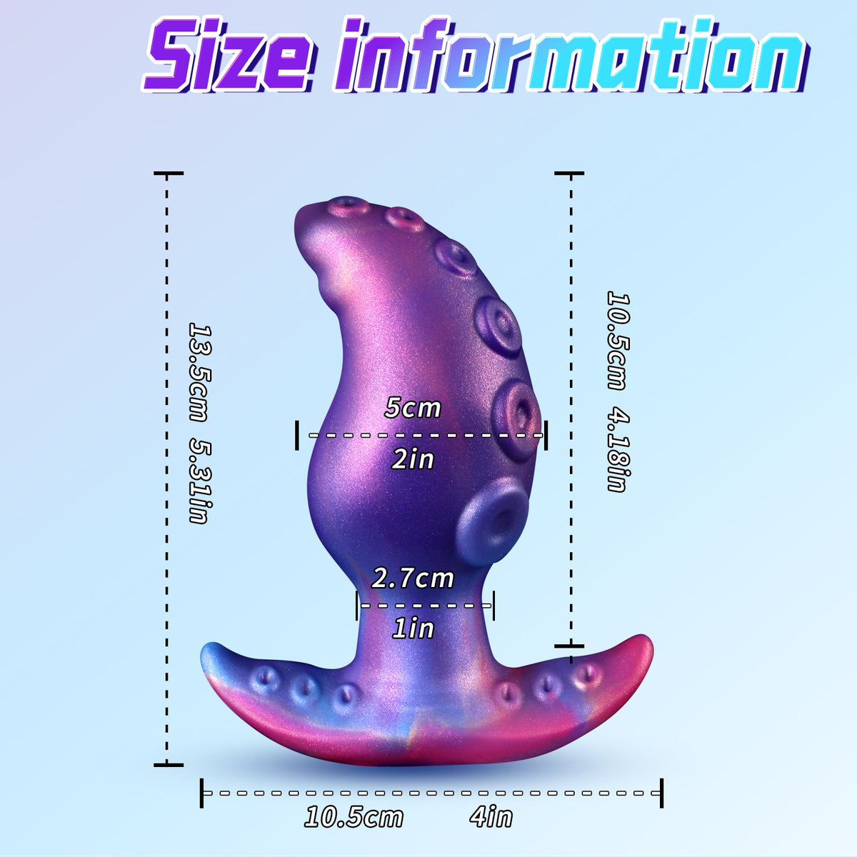 Purple alien tentacle silicone butt plug
