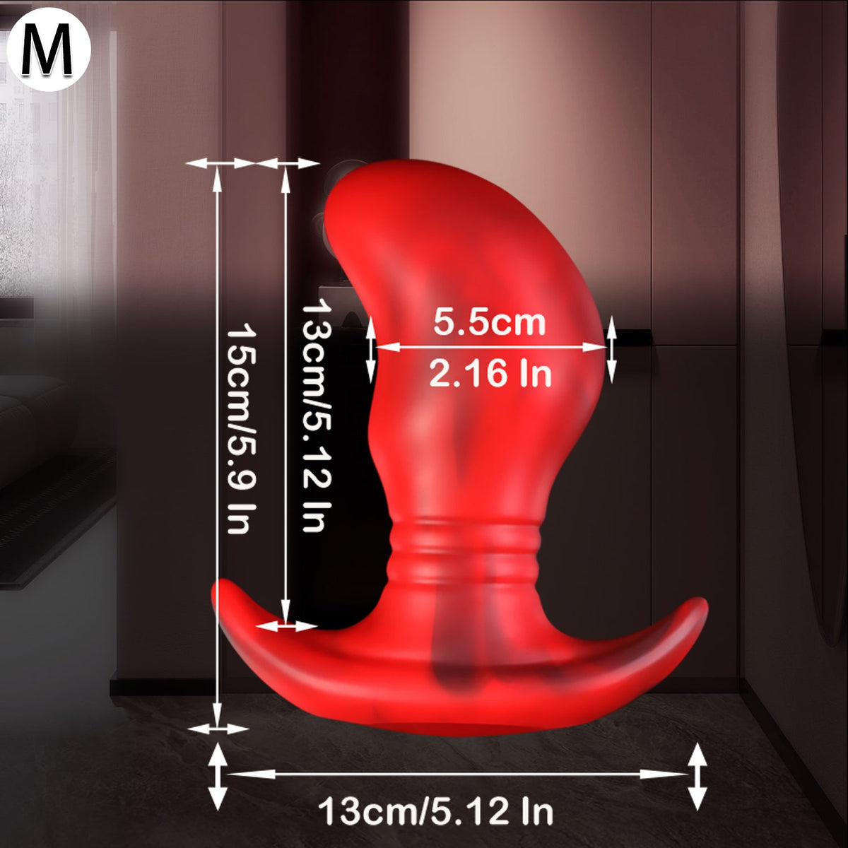 Red silicone ball large butt plug sets