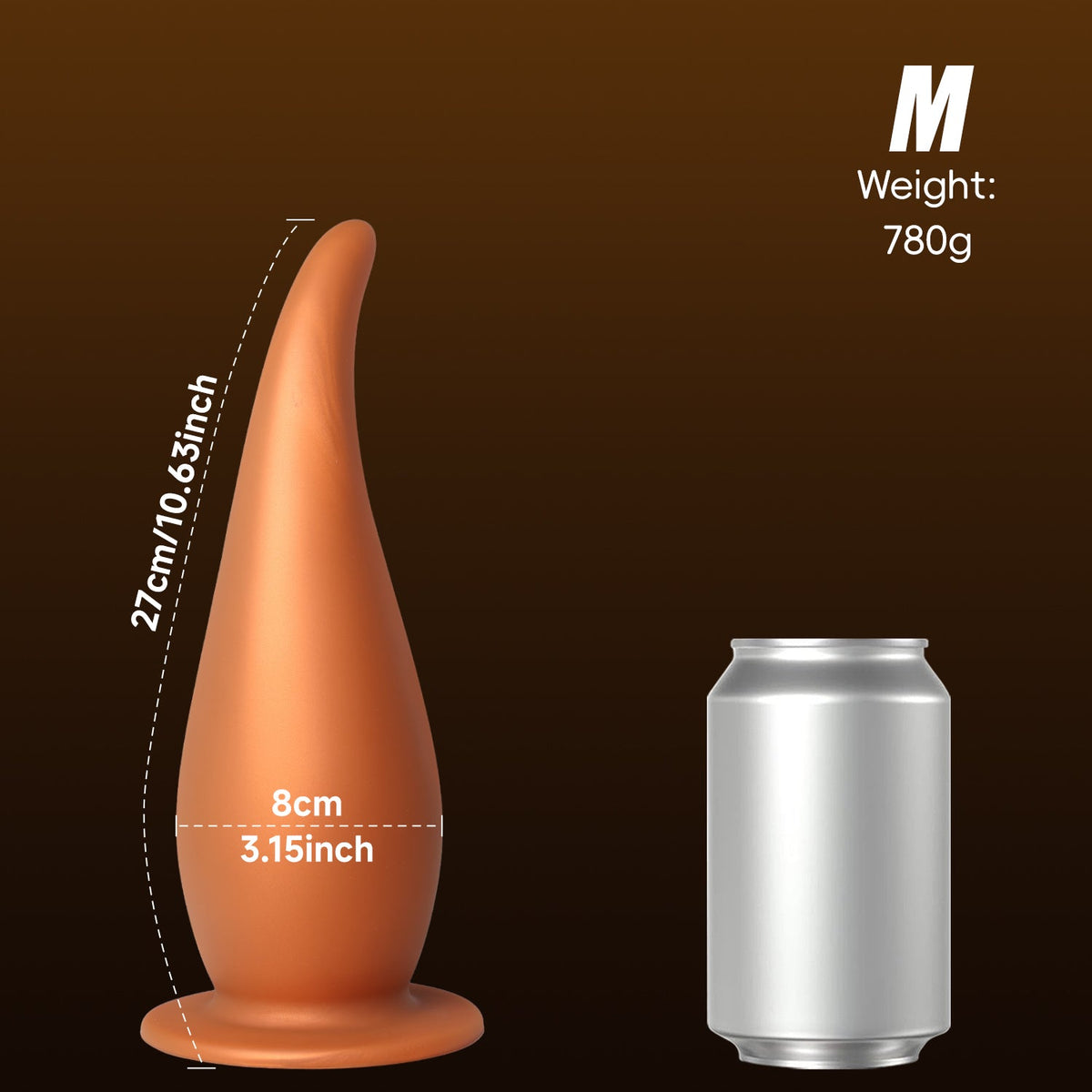 Gold silicone p spot stimulation huge butt plug