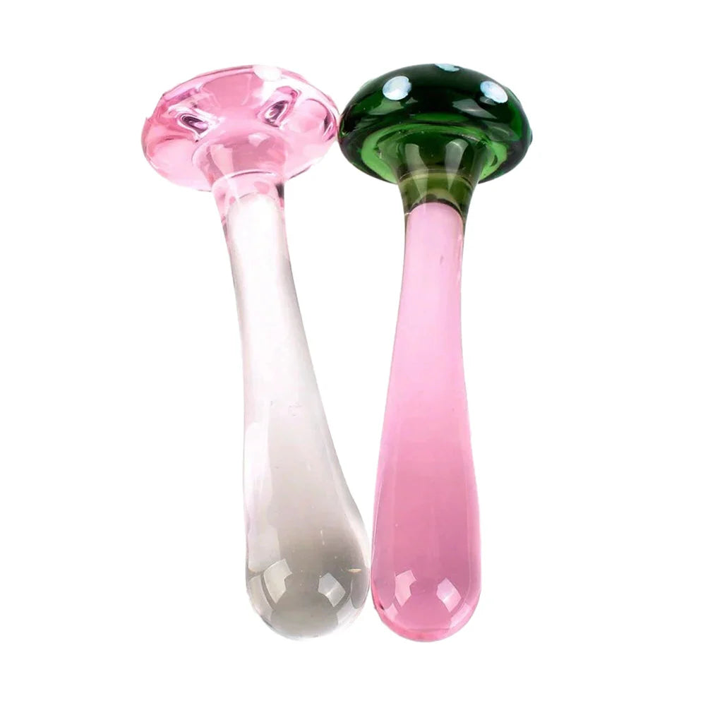 Mushroom 5 Inch Small Glass Butt Plug
