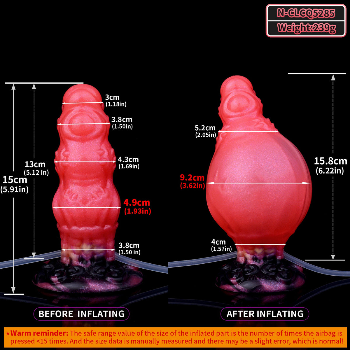 Red dragon cum inflatable butt plug