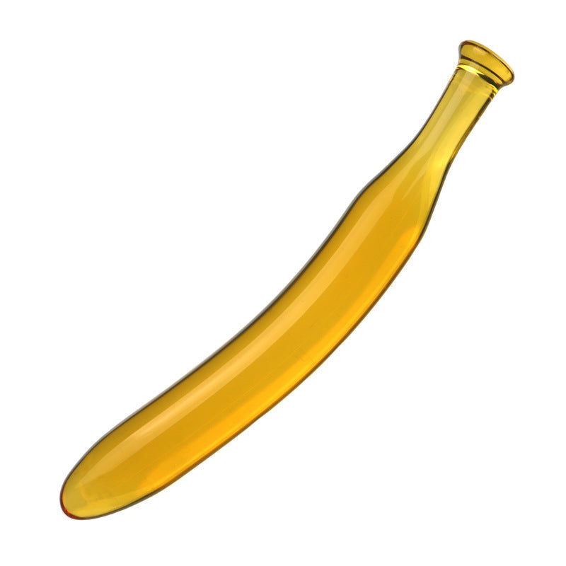 Banana discreet sword with handle glass butt plug
