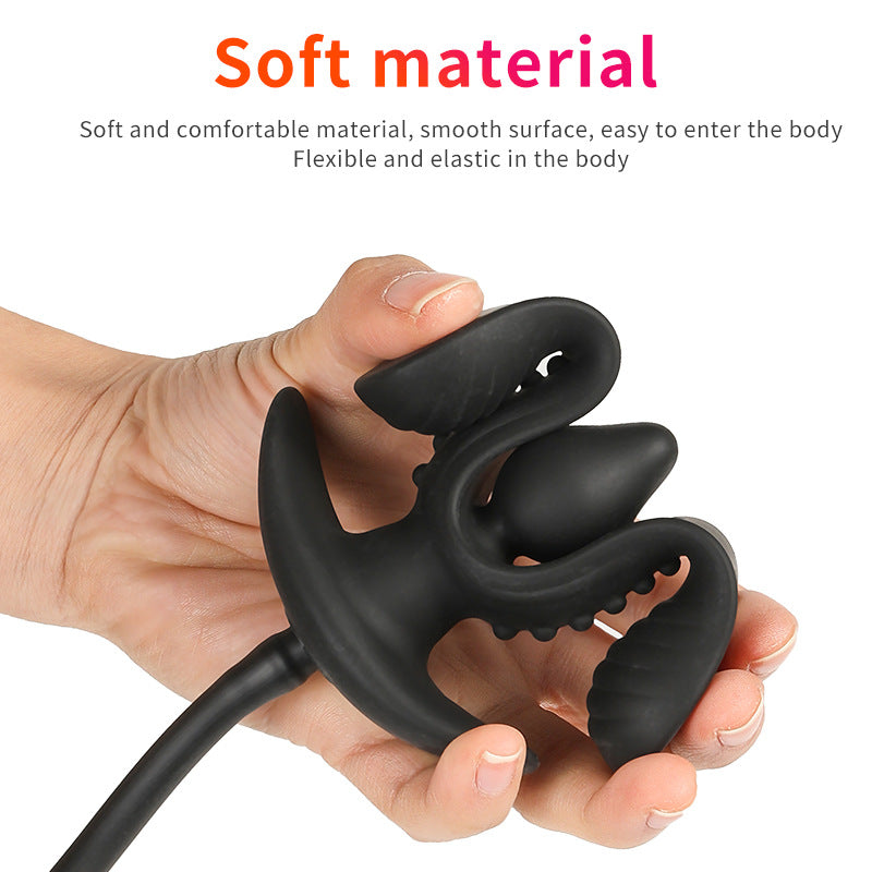 Inflatable Butt Plug Black Bulge Stimulation