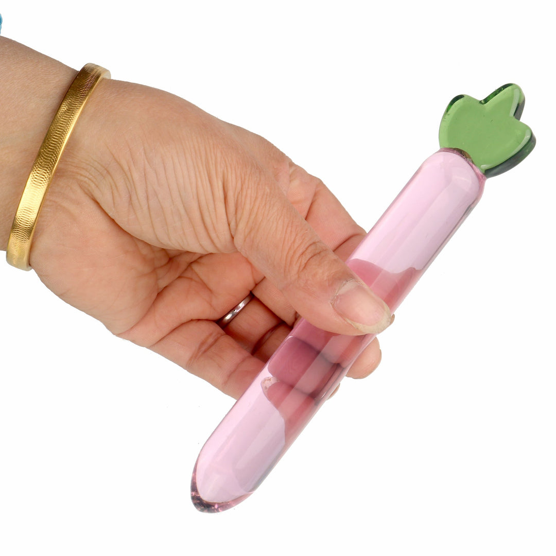 Pink Carrot Glass Butt Plug