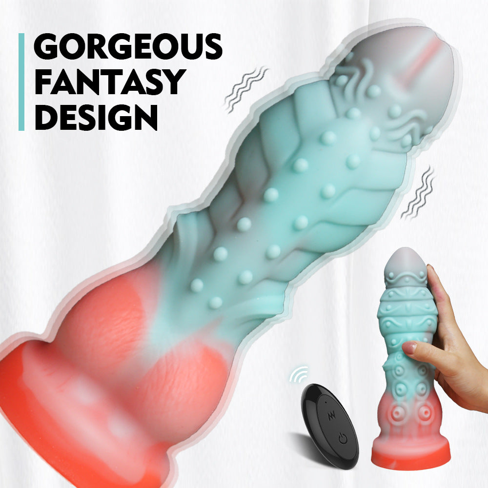 Thick Textured Vibrating Sea Monster Dildo