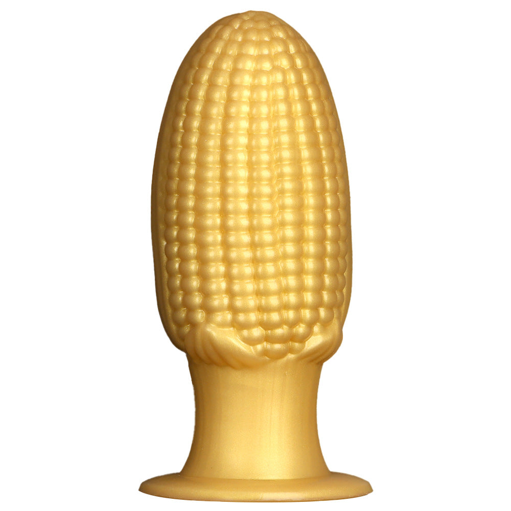 Gold Silicone Corn Large Butt Plug