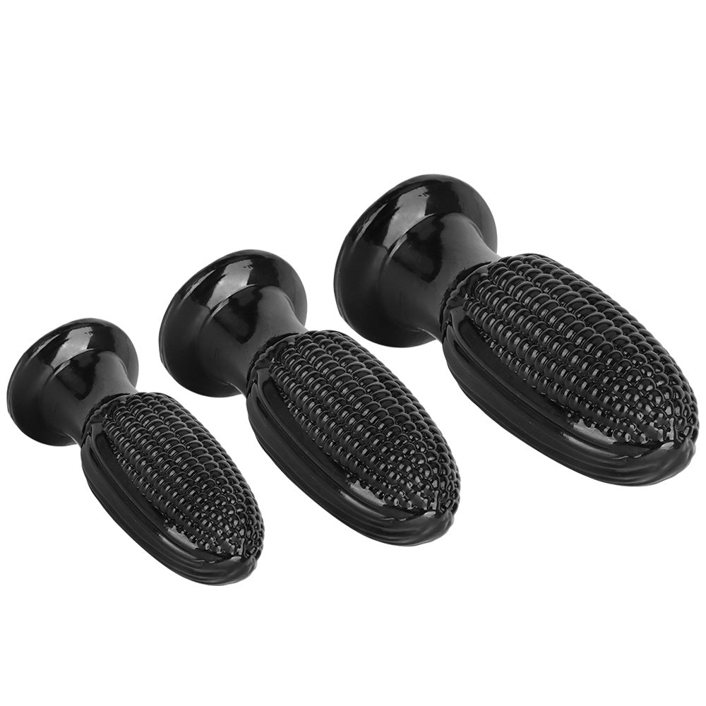 Black PVC Corn Cob Large Butt Plug