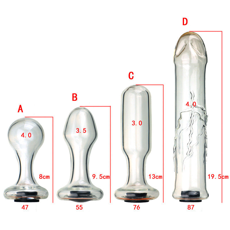 Hollow clear small glass butt plug