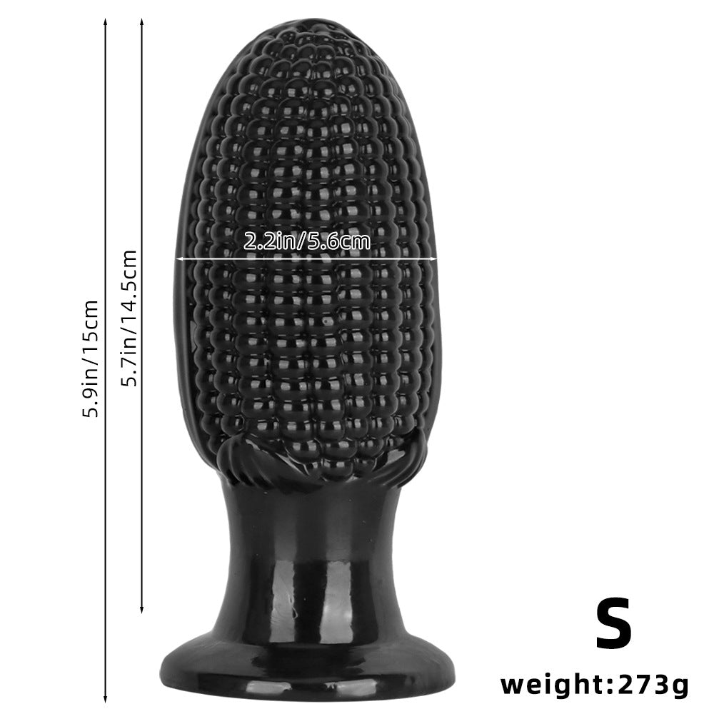 Black pvc corn cob large butt plug