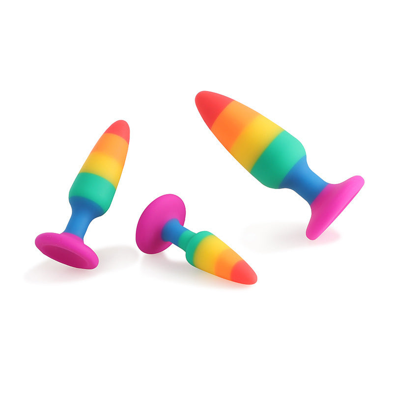 Rainbow butt plug lgbt silicone adult sex toy
