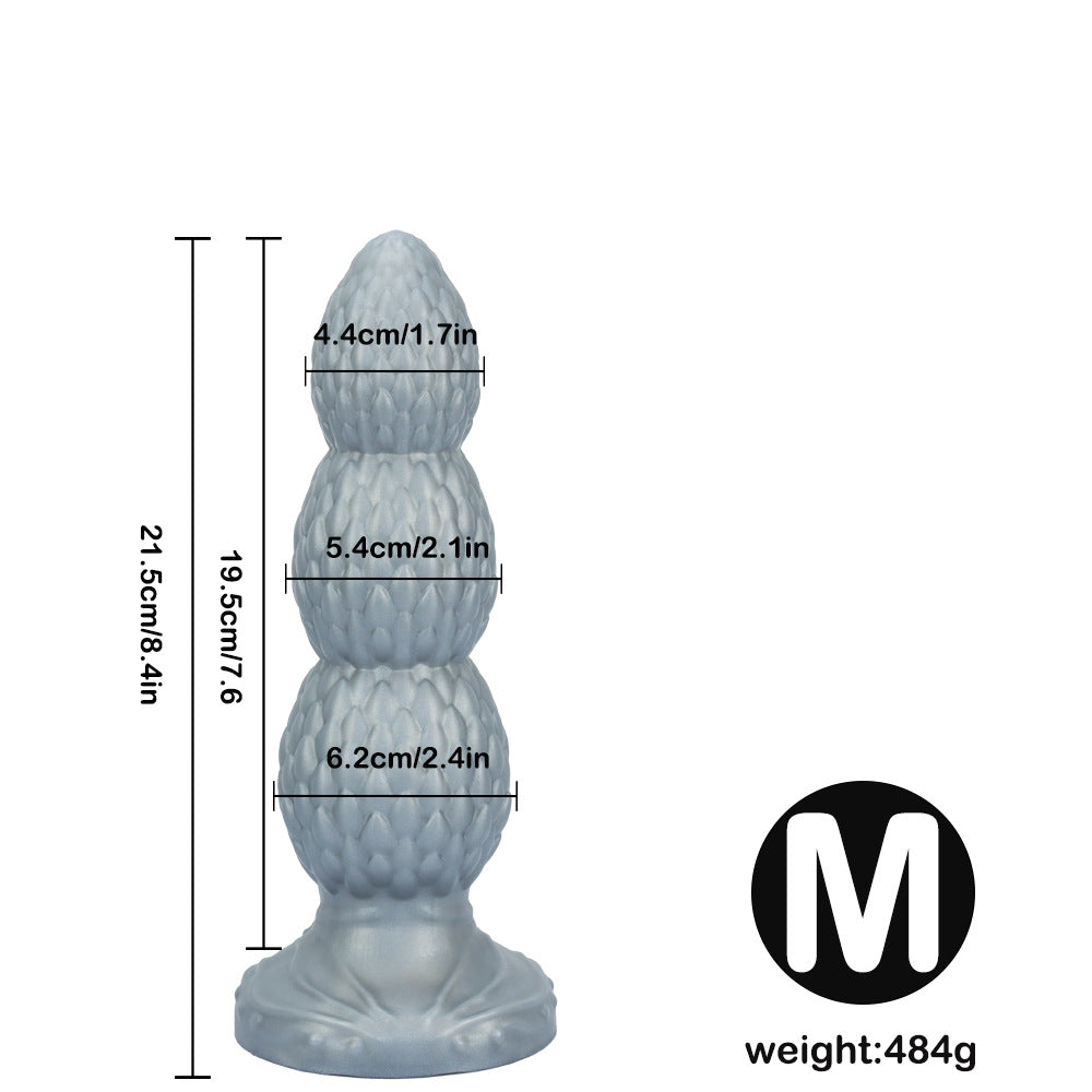 Dragon egg textured silicone butt plug