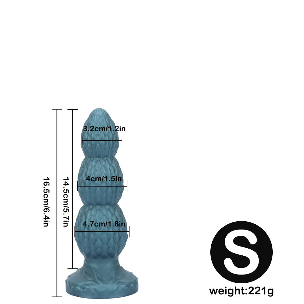 Dragon egg textured silicone butt plug