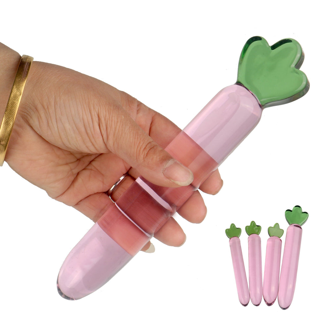 Pink Carrot Glass Butt Plug