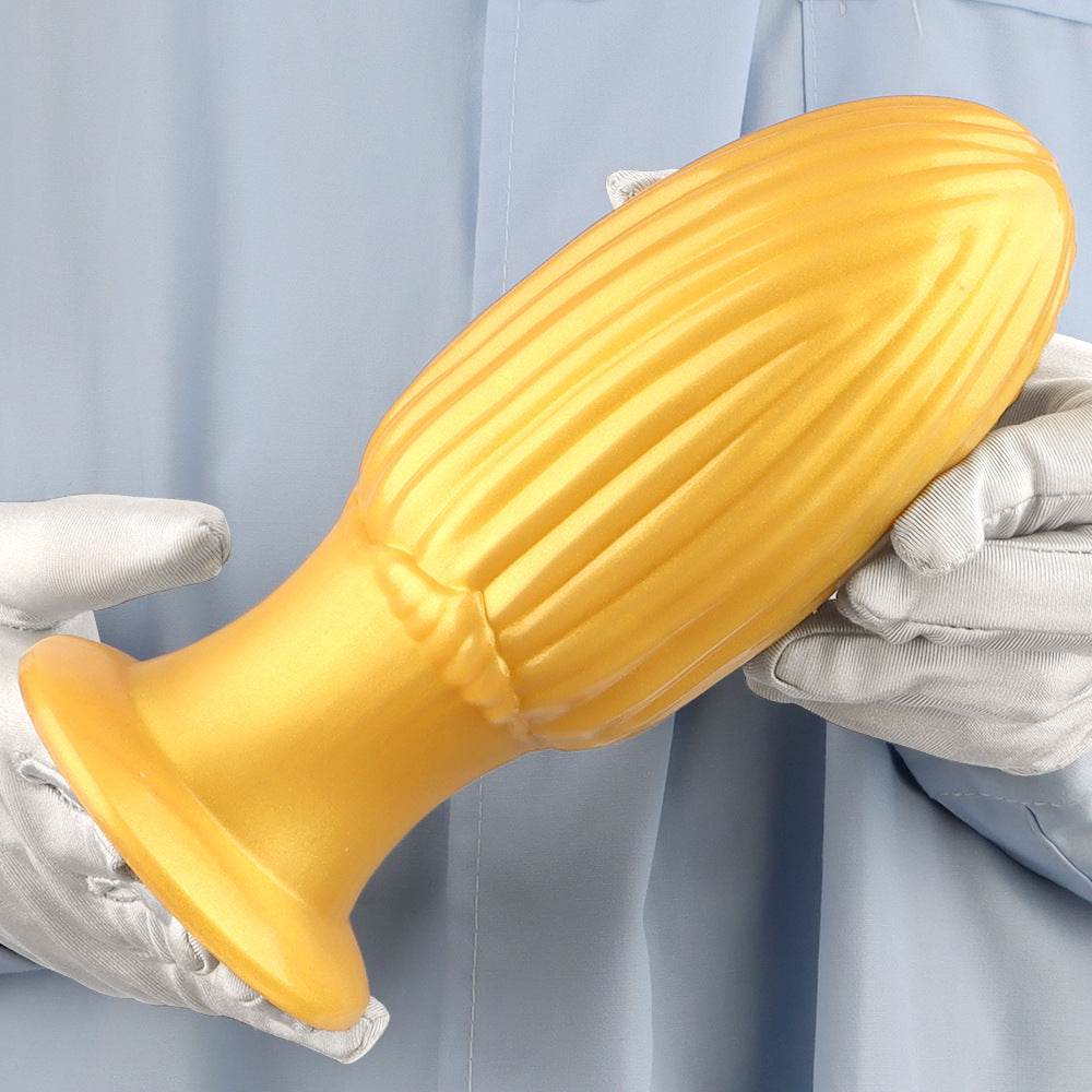 Gold Silicone Corn Large Butt Plug