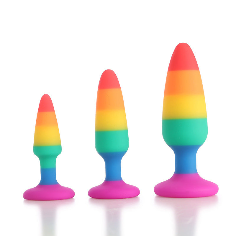 Rainbow butt plug lgbt silicone adult sex toy