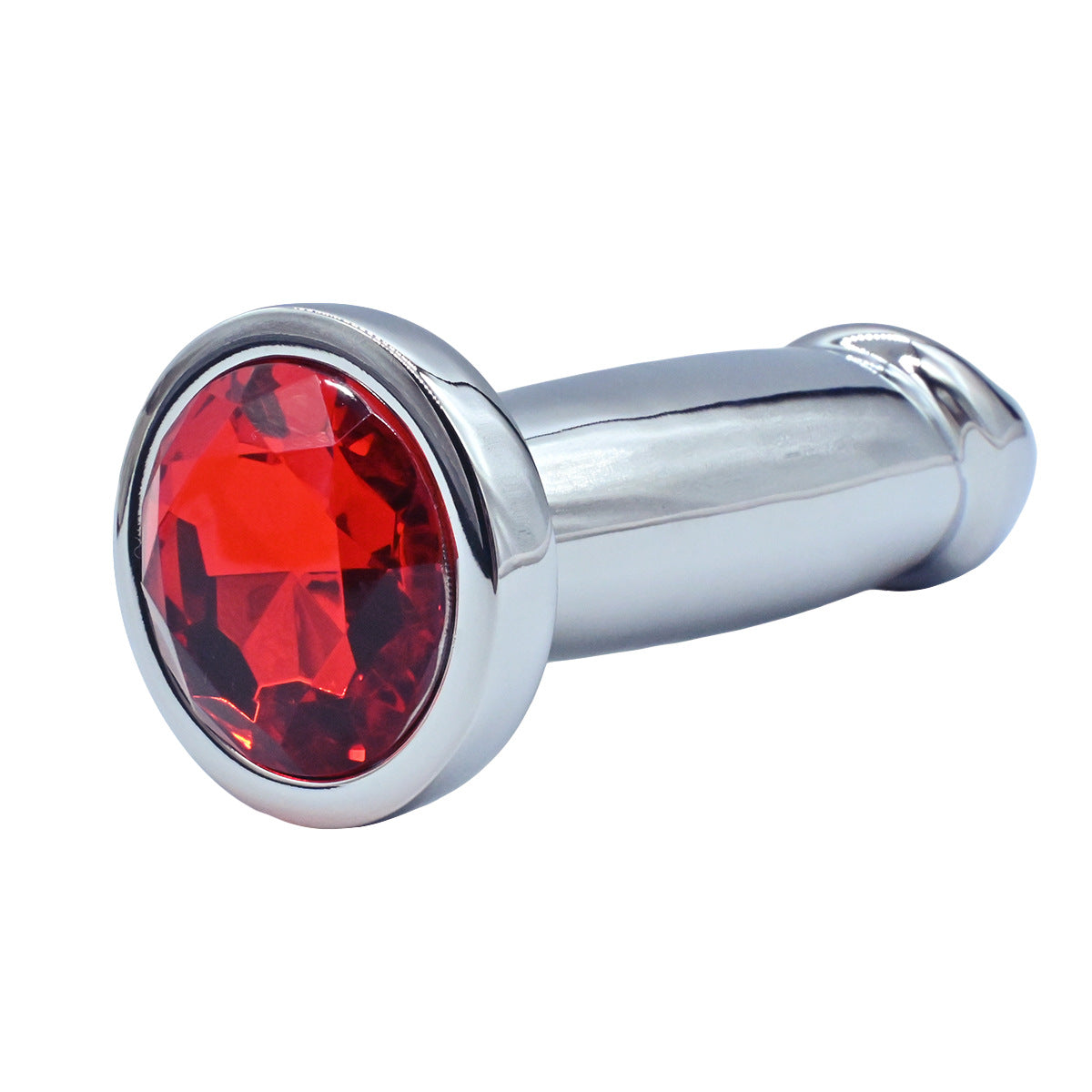 Realistic penis red jeweled butt plug