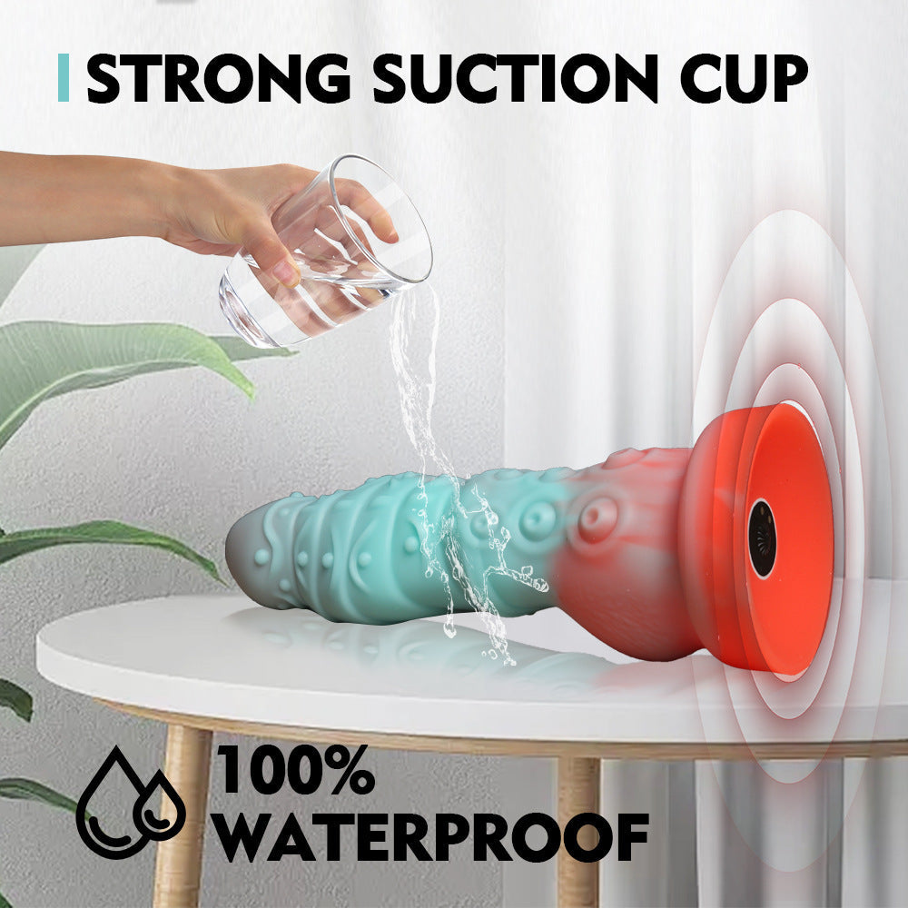 Thick textured vibrating sea monster dildo