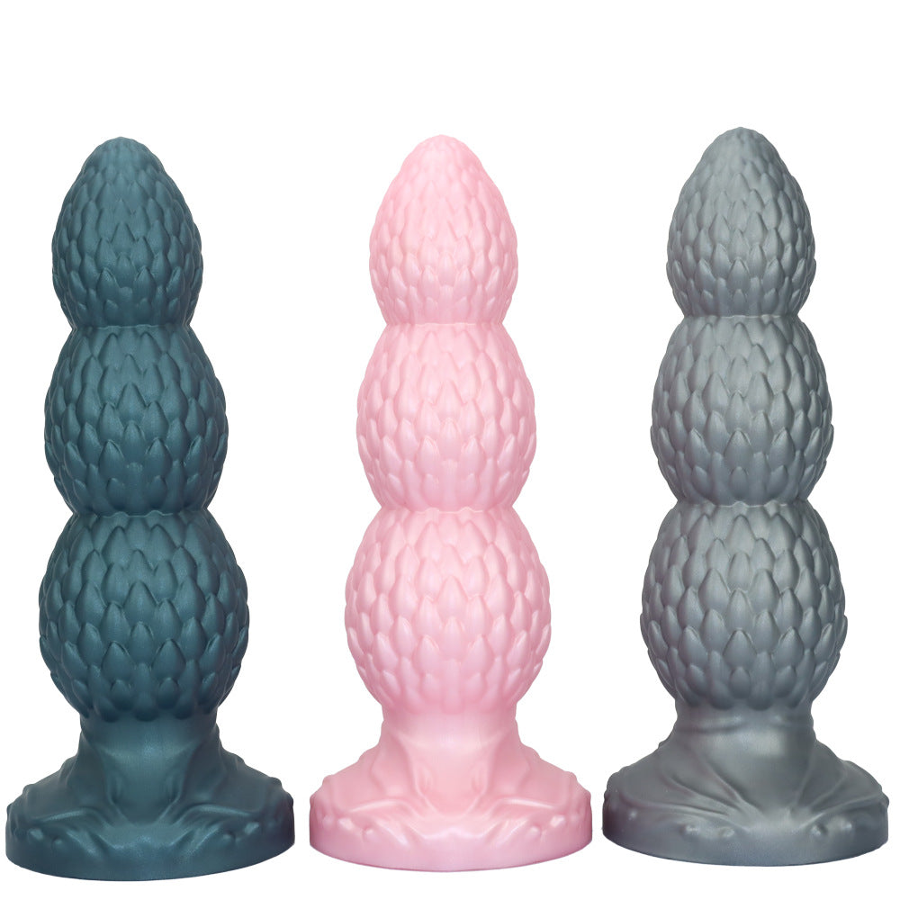 Dragon egg textured silicone butt plug