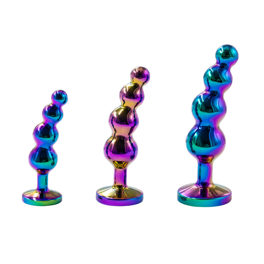 Colorful Beaded Anal Training Jeweled Butt Plugs