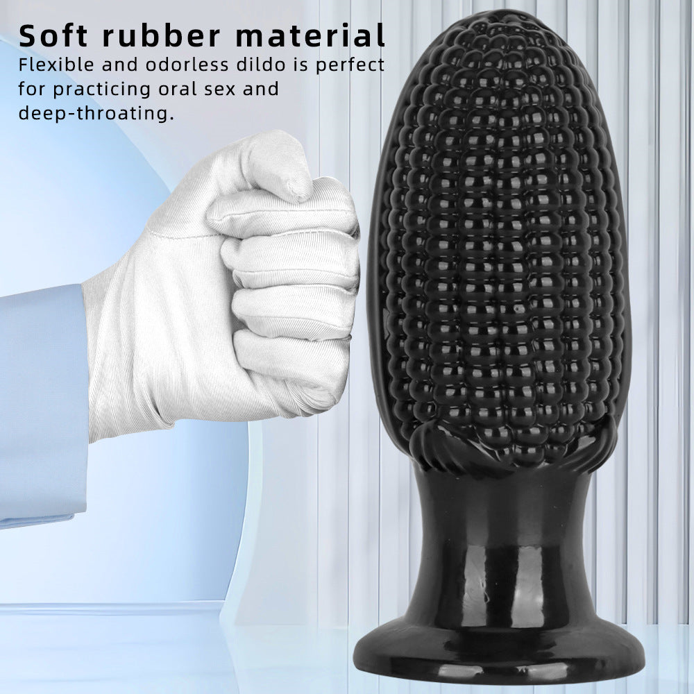 Black pvc corn cob large butt plug