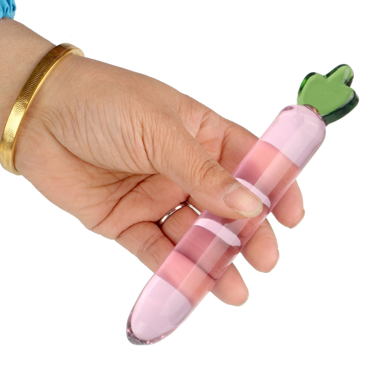 Pink carrot glass butt plug