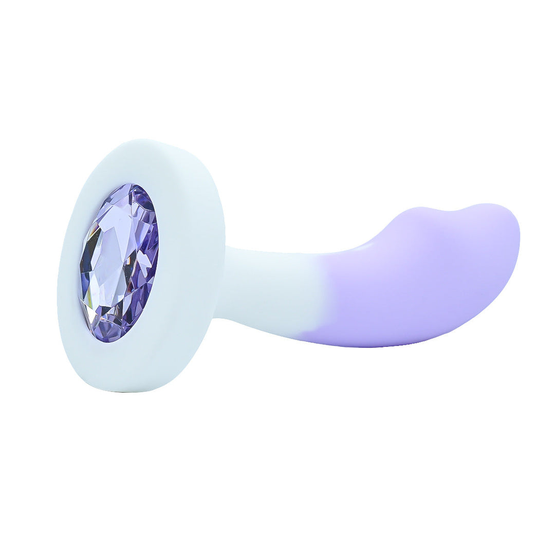 Purple Soft Silicone Beginner Jeweled Butt Plugs