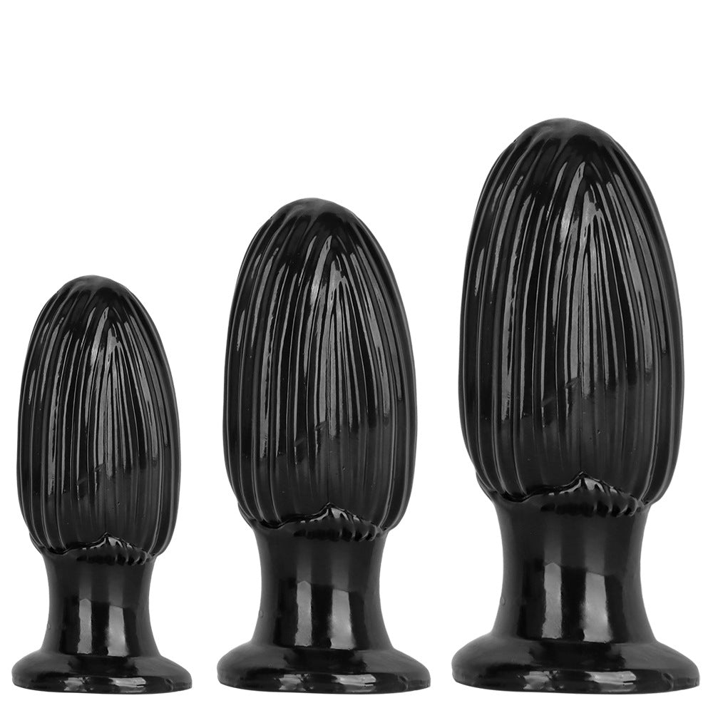 Black PVC Corn Cob Large Butt Plug