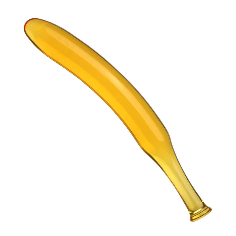 Banana discreet sword with handle glass butt plug