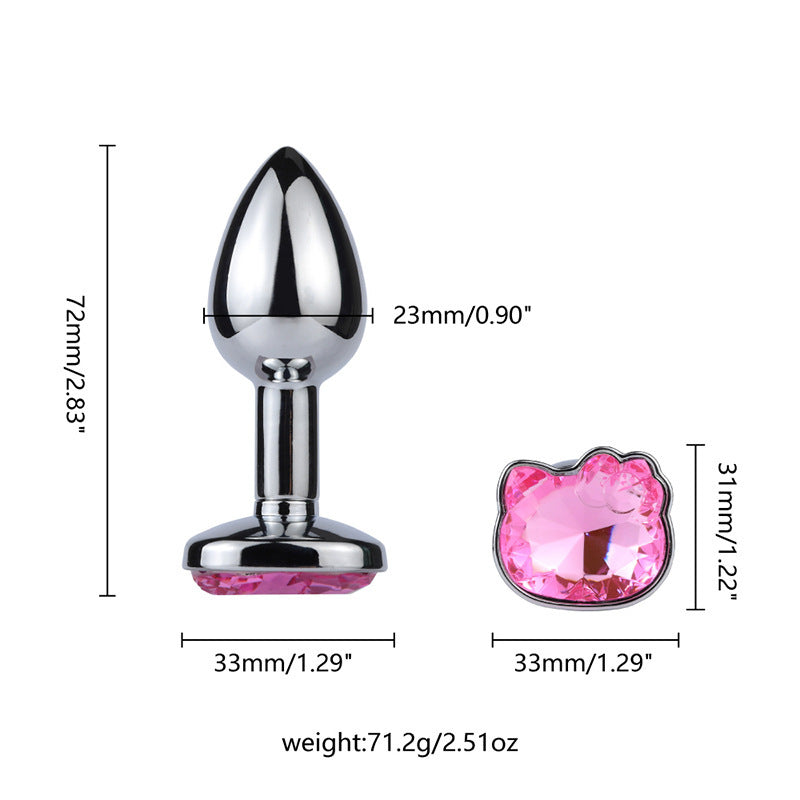 Metal Hello Kitty Cute Jeweled Butt Plug