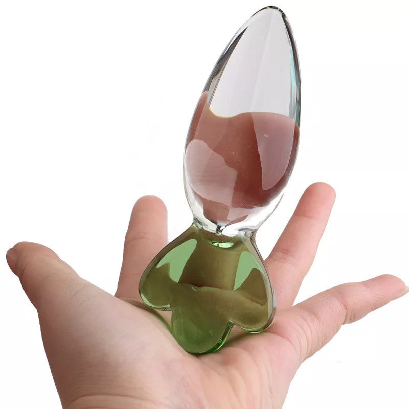 Clear Radish Smooth Massager Glass Butt Plug