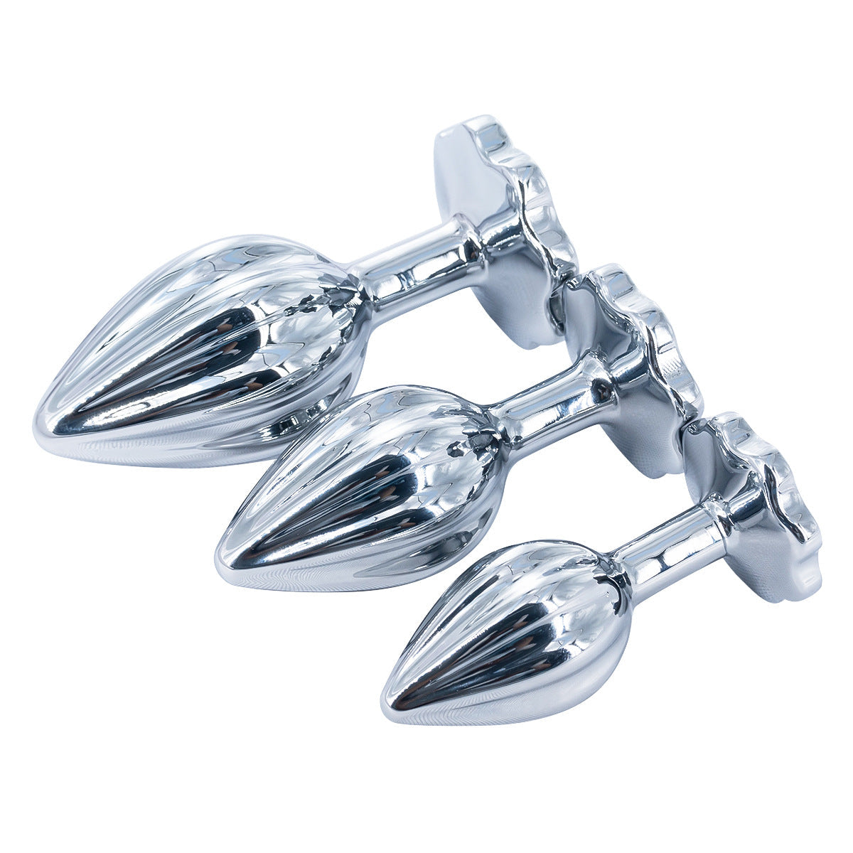 Plum blossom shaped purple jeweled butt plug