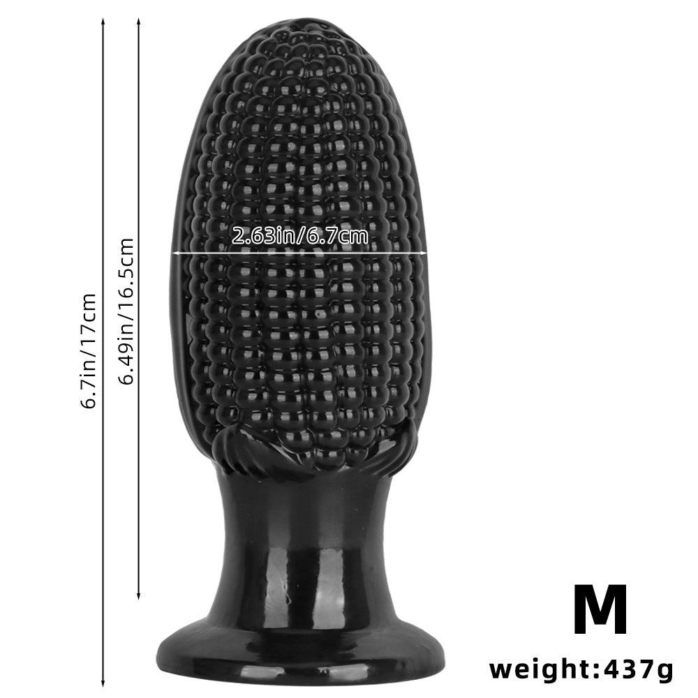 Black PVC Corn Cob Large Butt Plug