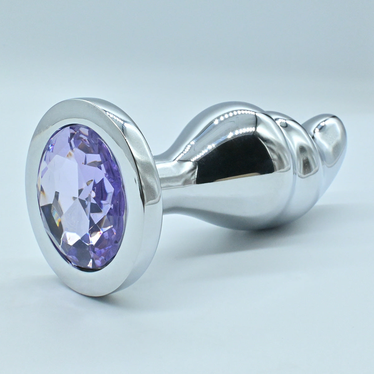 G spot purple metal jeweled butt plug
