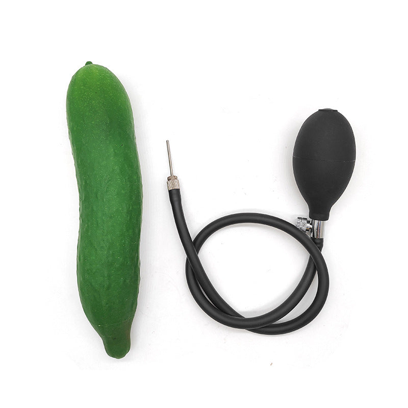 Cucumber silicone inflatable butt plug