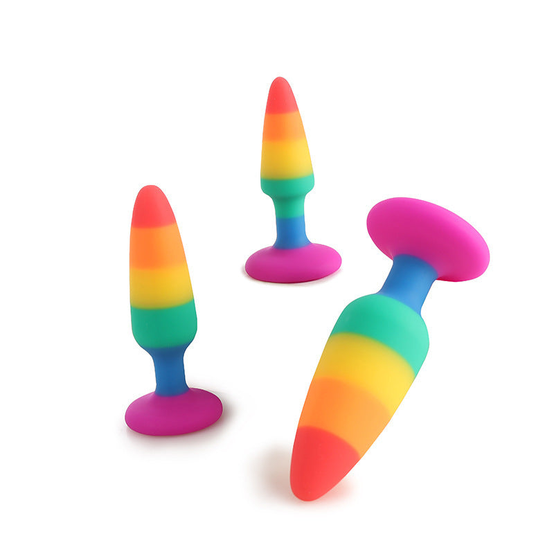 Rainbow butt plug lgbt silicone adult sex toy