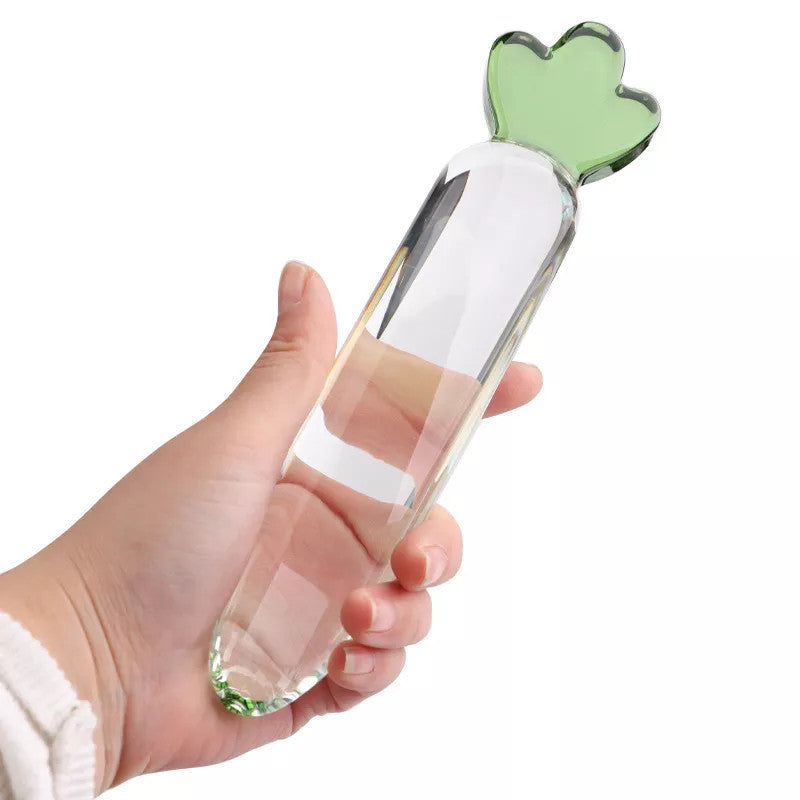 Clear Radish Smooth Massager Glass Butt Plug