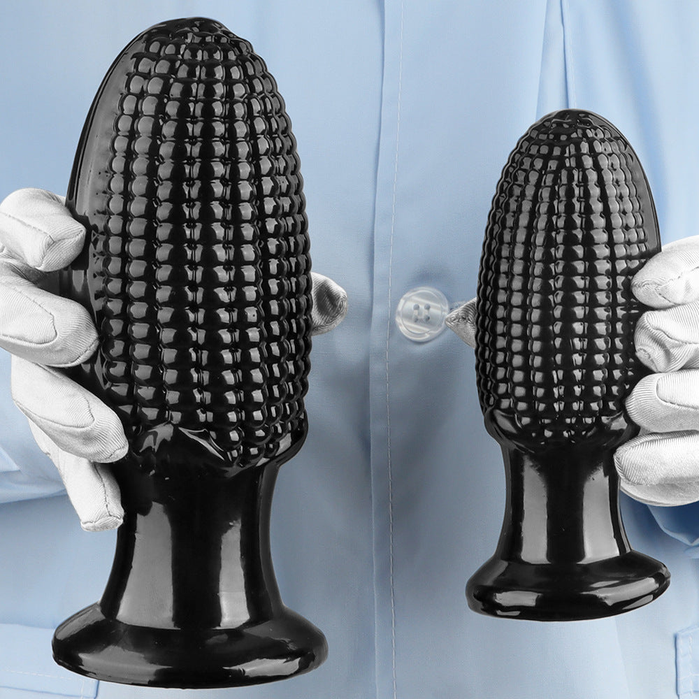 Black pvc corn cob large butt plug