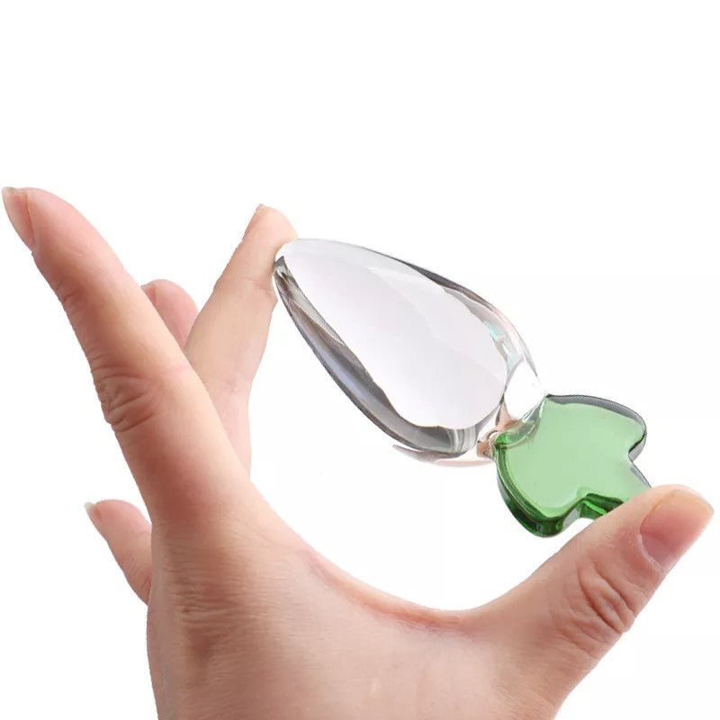 Clear Radish Smooth Massager Glass Butt Plug