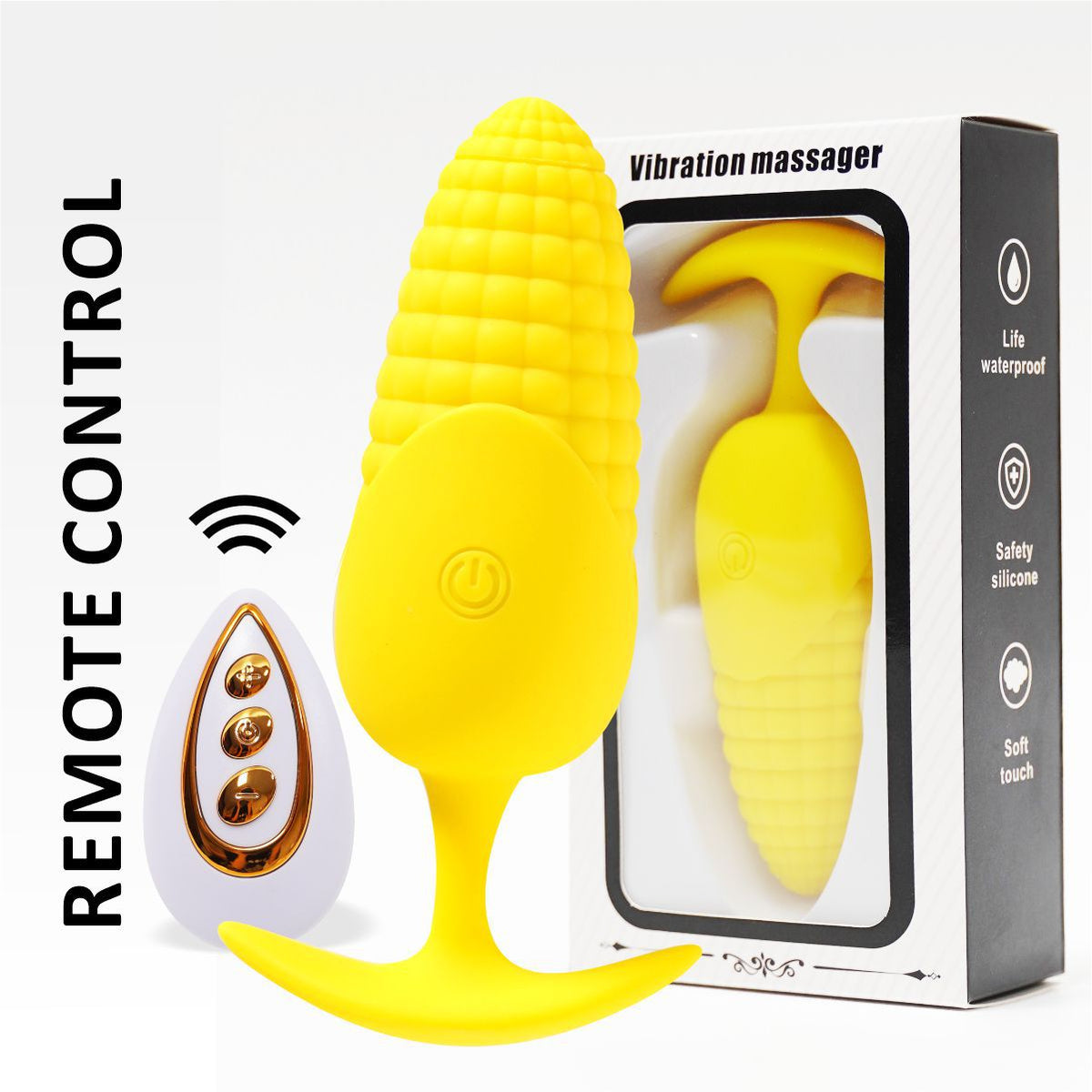 Corn remote control vibrating butt plug