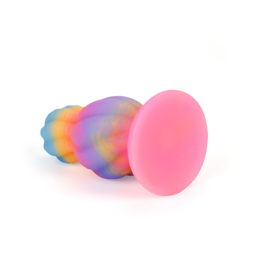 Glow in the Dark Rainbow Silicone Butt Plug