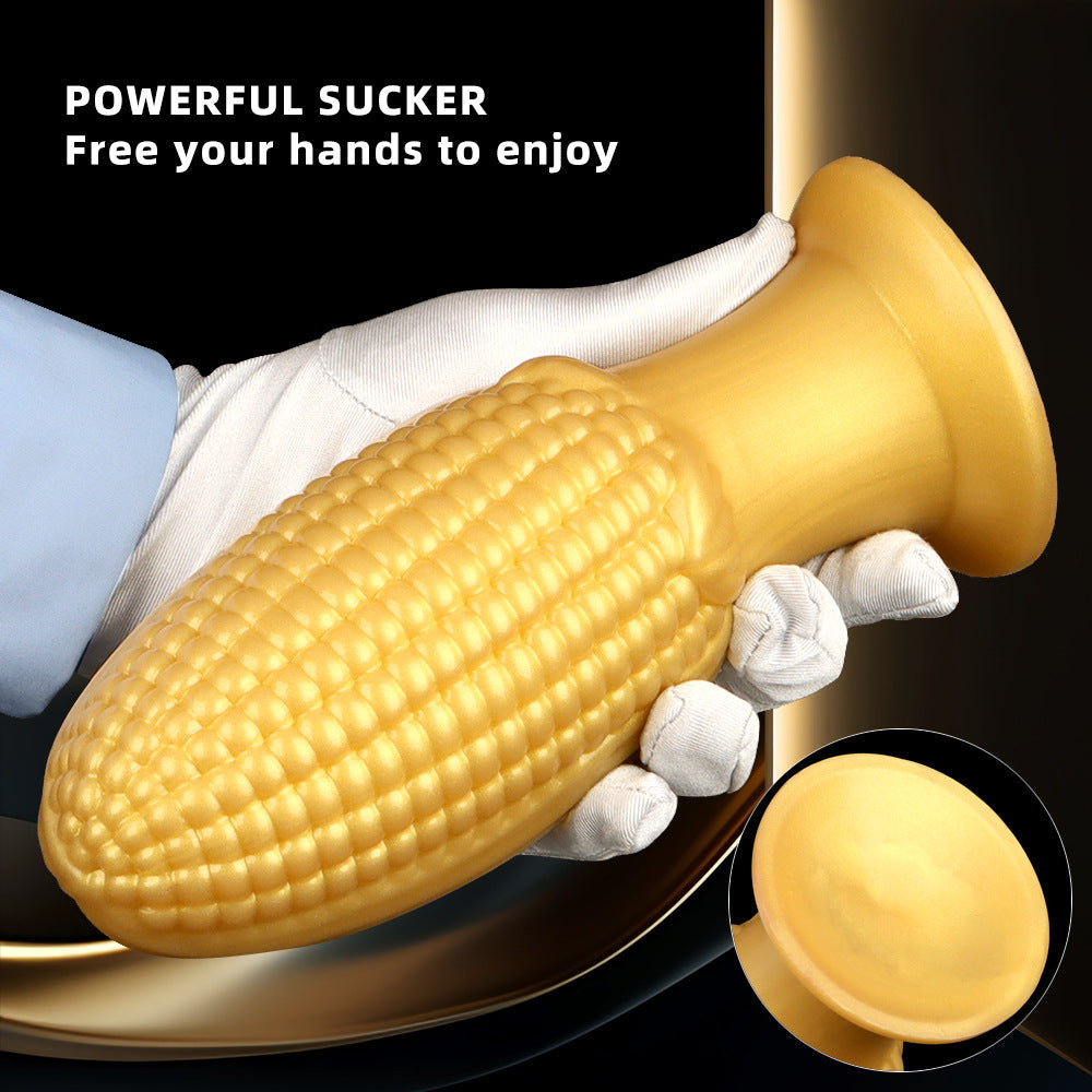 Gold Silicone Corn Large Butt Plug