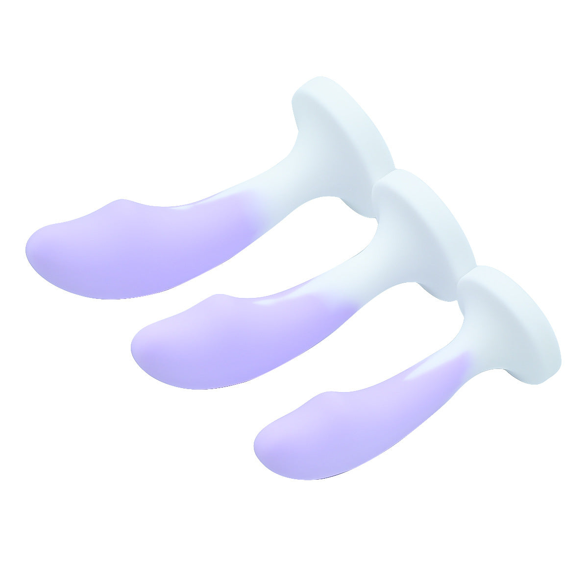 Purple soft silicone beginner jeweled butt plugs