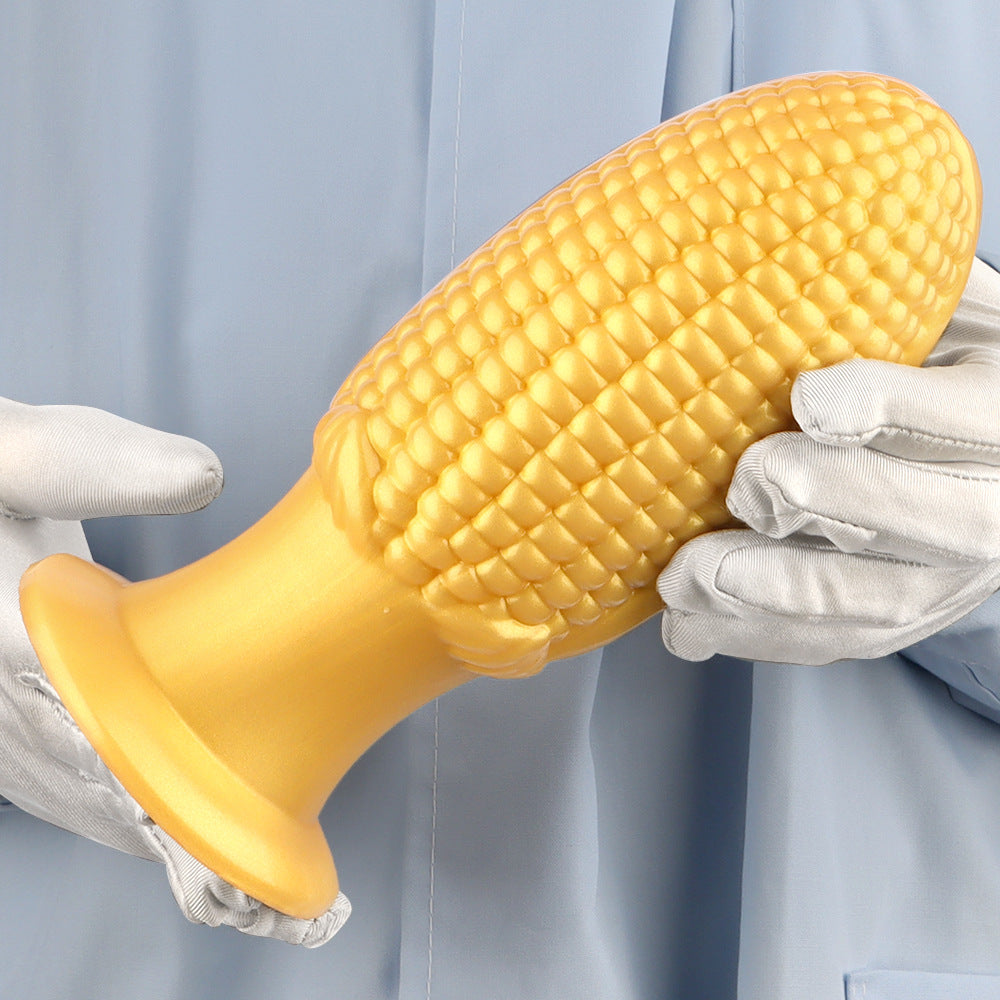 Gold Silicone Corn Large Butt Plug