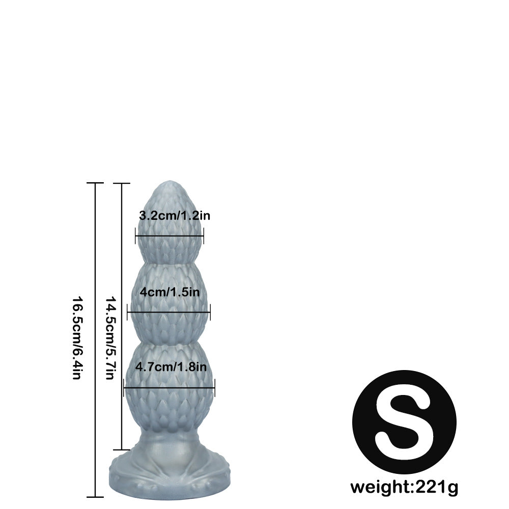 Dragon egg textured silicone butt plug