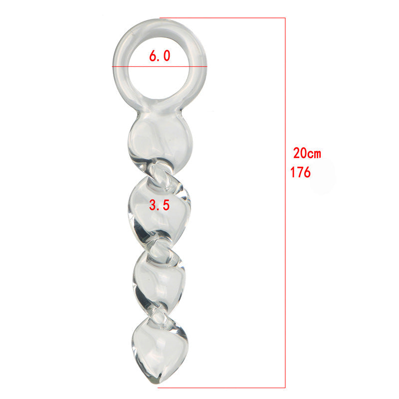 Corkscrew glass pull butt plug