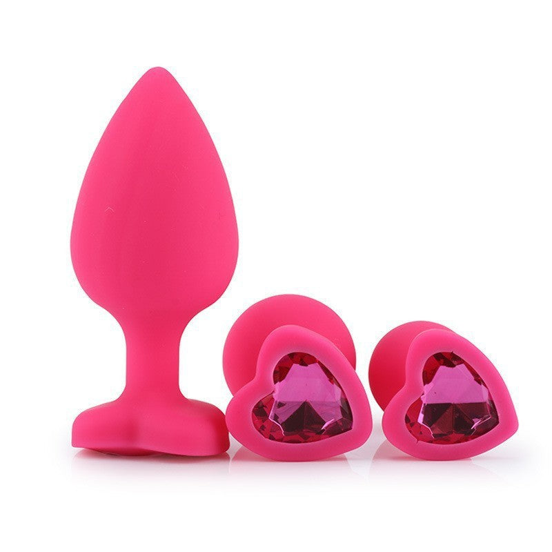 Small silicone jeweled butt plug kit for beginners