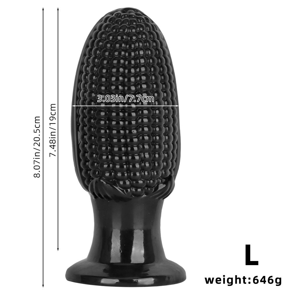 Black pvc corn cob large butt plug