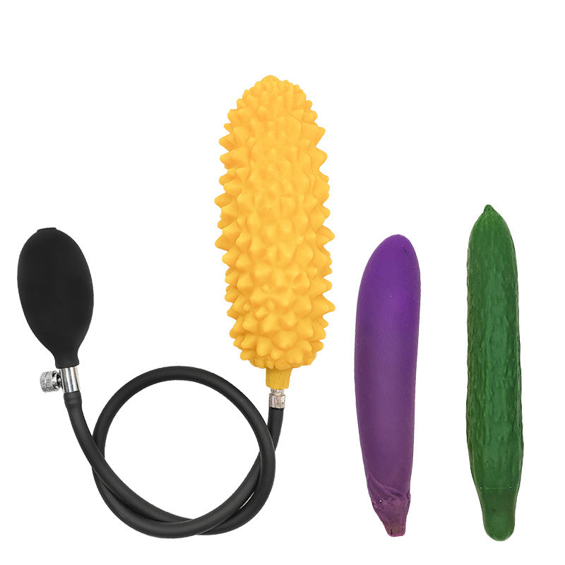 Durian shaped silicone inflatable large butt plug